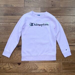 Girls Purple Champion Multicolored Floral Sweatshirt - Size M (10/12)